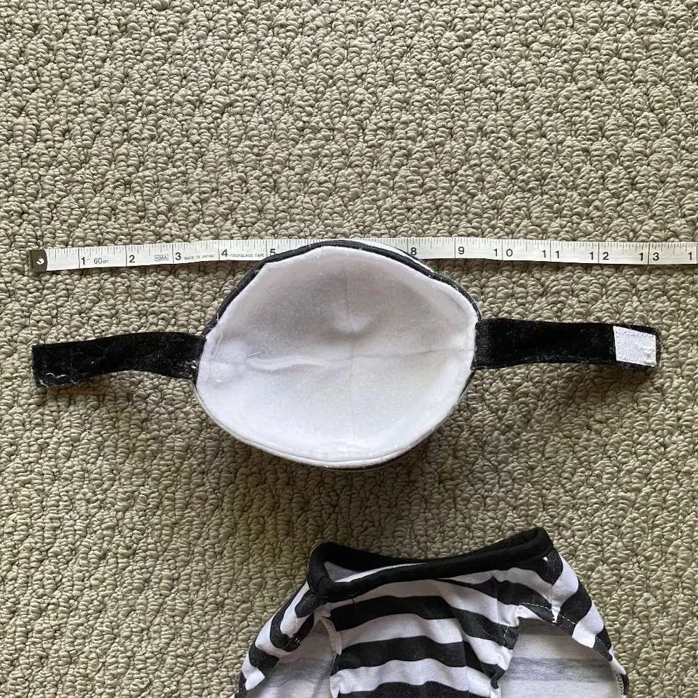 Bad To The Bone Jail House Black & White Striped Rock Dog Costume Uniform